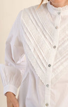 Molly Bracken Cotton Shirt with Lace Detail White - Fleur - De - Lis Boutique