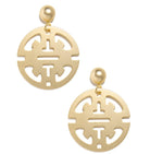 Zenzii Traveling Pendant Drop Earring Matte Gold - Fleur - De - Lis Boutique