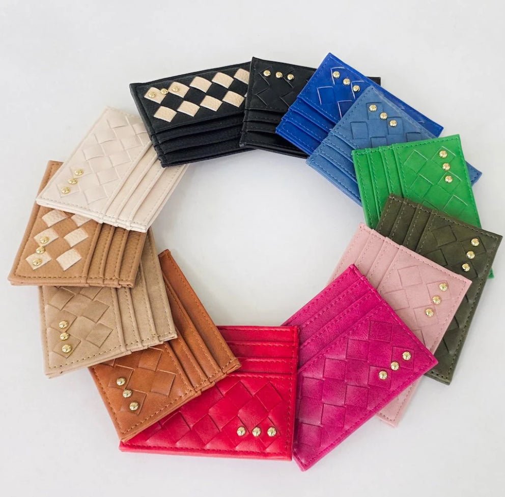 Pretty Simple Mariah Woven Small Card Holder Wallet- Black Geo - Fleur-De-Lis Boutique