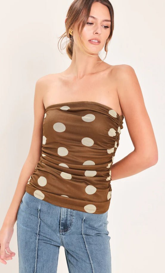 Dot Power Mesh Tube Top - Fleur-De-Lis Boutique