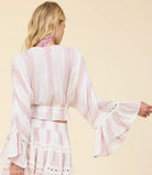Surf Gypsy Pink Dust Stripe Tie Blouse - Fleur - De - Lis Boutique