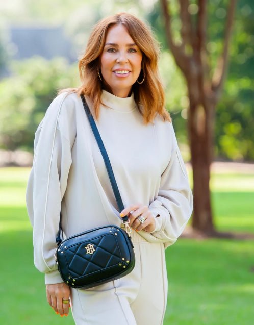 Caroline Hill Sloane Studded Crossbody Black - Fleur-De-Lis Boutique