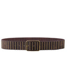 Most Wanted Stud Covered Leather Belt Brown - Fleur-De-Lis Boutique