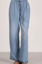 Elan Drawstring Pants Blue - Fleur - De - Lis Boutique