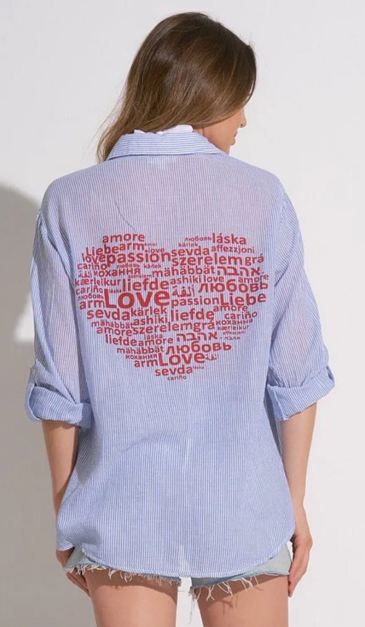 Elan Heart Button Down Shirt Cover Up - Fleur - De - Lis Boutique