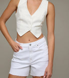 Hidden Ava High Rise A - line Short White - Fleur - De - Lis Boutique
