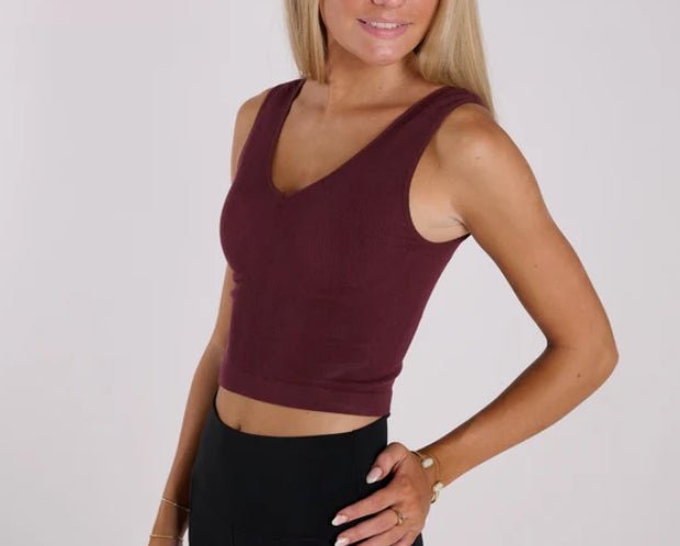 Double Layer Jac Tank Cabernet Red - Fleur-De-Lis Boutique