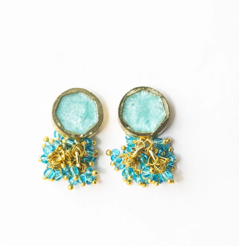Ink + Alloy Kimberly Enamel Earrings Turquoise - Fleur - De - Lis Boutique