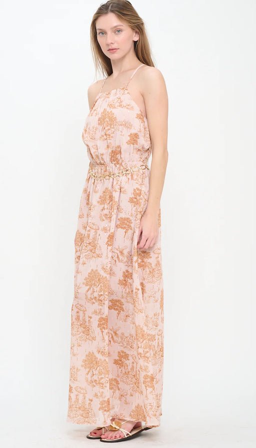 Meet Me In Santorini Phaedra’s Garden Belted Maxi Dress - Fleur - De - Lis Boutique