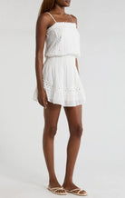 Elan Smocked Mini Dress White - Fleur - De - Lis Boutique