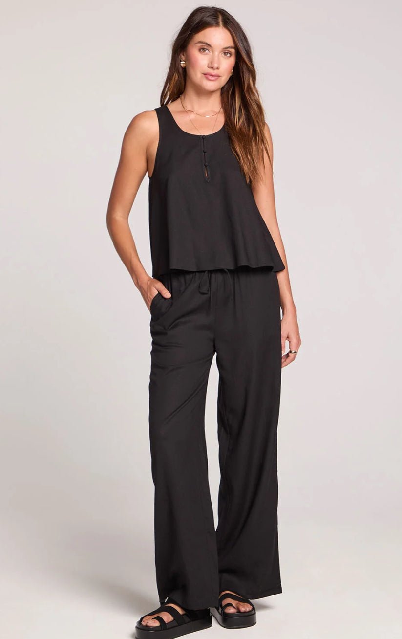 Saltwater Luxe Pull On Pant Black - Fleur-De-Lis Boutique