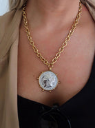 Chansutt Pearls Two Toned Coin Necklace - Fleur - De - Lis Boutique