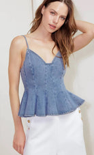 Denim Cami Top Light Denim - Fleur - De - Lis Boutique