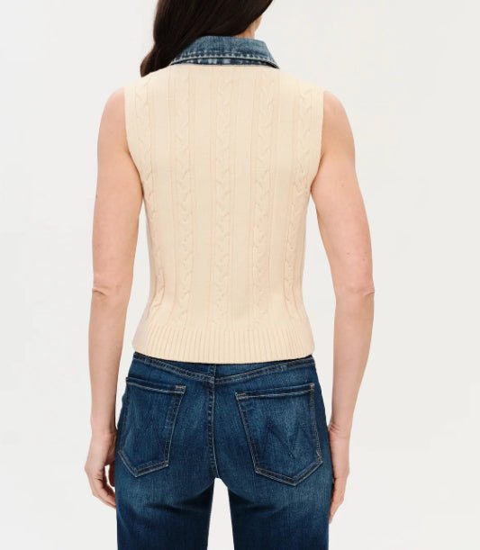 Six Fifty Monica Mixed Media Collar Vest - Fleur-De-Lis Boutique