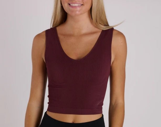 Double Layer Jac Tank Cabernet Red - Fleur-De-Lis Boutique