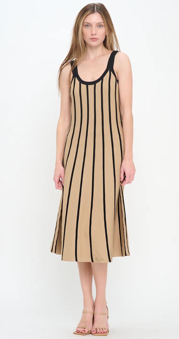 Meet Me In Santorini Rib Stripe Midi Dress - Fleur - De - Lis Boutique