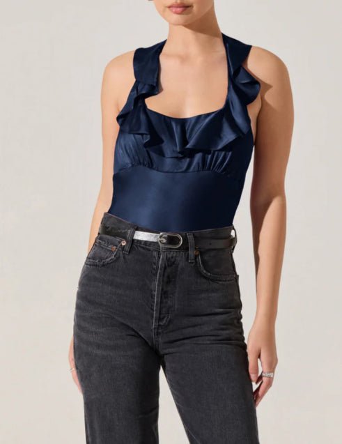 Astr The Label Morrigan Top Navy - Fleur - De - Lis Boutique