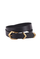 Most Wanted Angular Chevron Leather Belt Black - Fleur-De-Lis Boutique