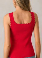 Scalloped Edge Rib Tank Top - Fleur - De - Lis Boutique