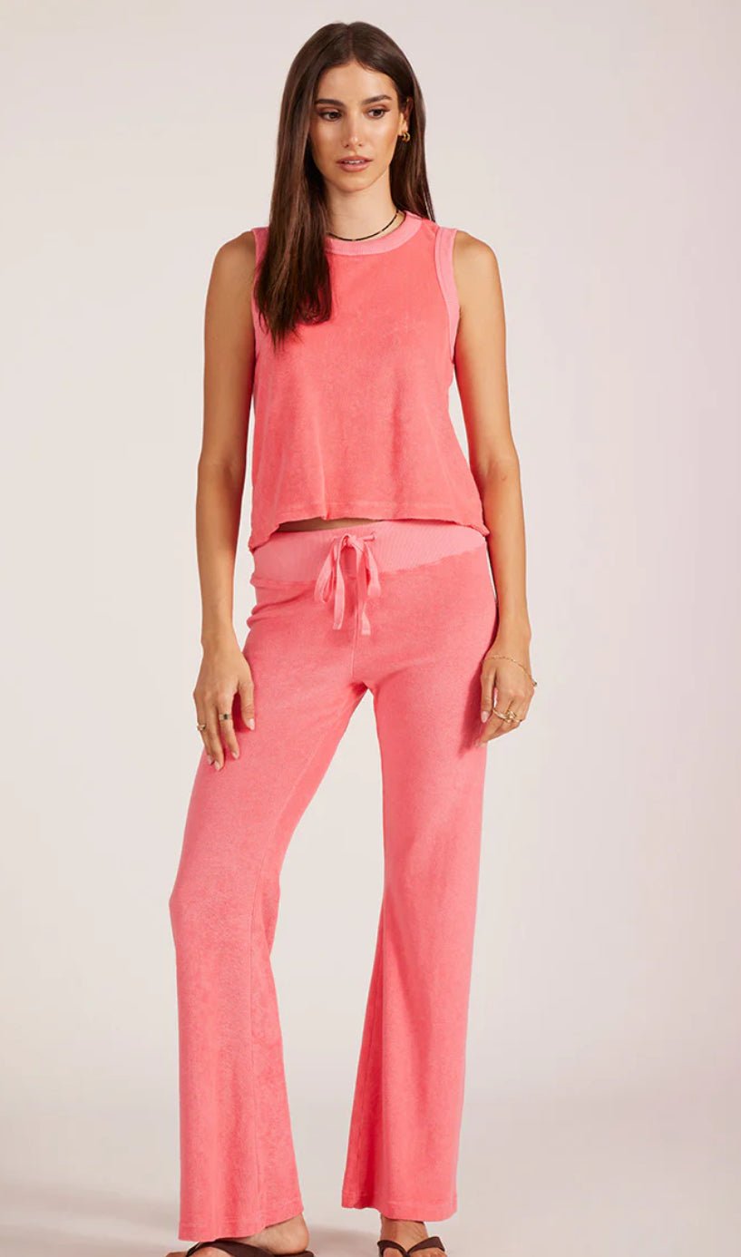 Bobi Los Angeles Raw Edge Muscle Tank Hot Coral - Fleur - De - Lis Boutique