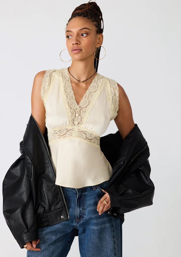 Steve Madden Elinor Top Cream - Fleur-De-Lis Boutique
