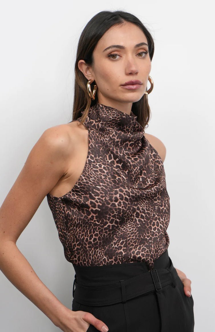 Greylin Sheila Cowl Funnel Neck Halter Top - Fleur - De - Lis Boutique