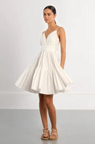 Molly Bracken White Woven Mini Tie Back Dress - Fleur - De - Lis Boutique