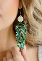 Green Palm Earrings - Fleur - De - Lis Boutique