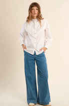 Molly Bracken Cotton Shirt with Lace Detail White - Fleur - De - Lis Boutique
