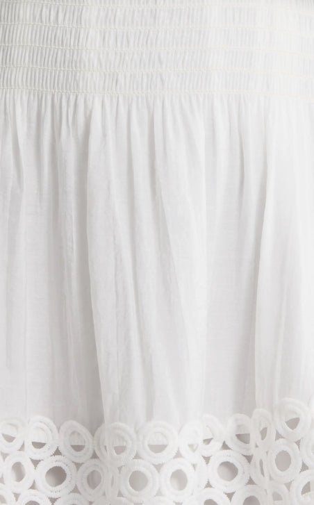 Elan Smocked Mini Dress White - Fleur - De - Lis Boutique