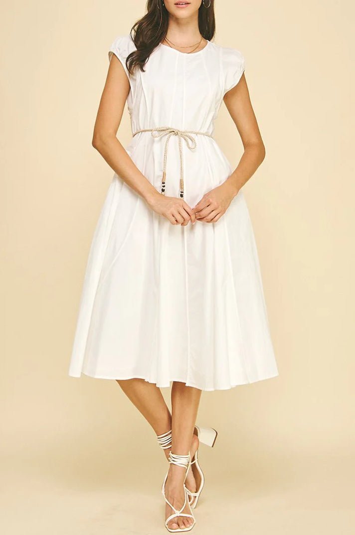 Pinch Rope Detail Dress - Fleur - De - Lis Boutique