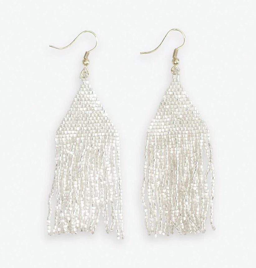 Ink + Alloy Lexie Fringe Earrings White - Fleur - De - Lis Boutique