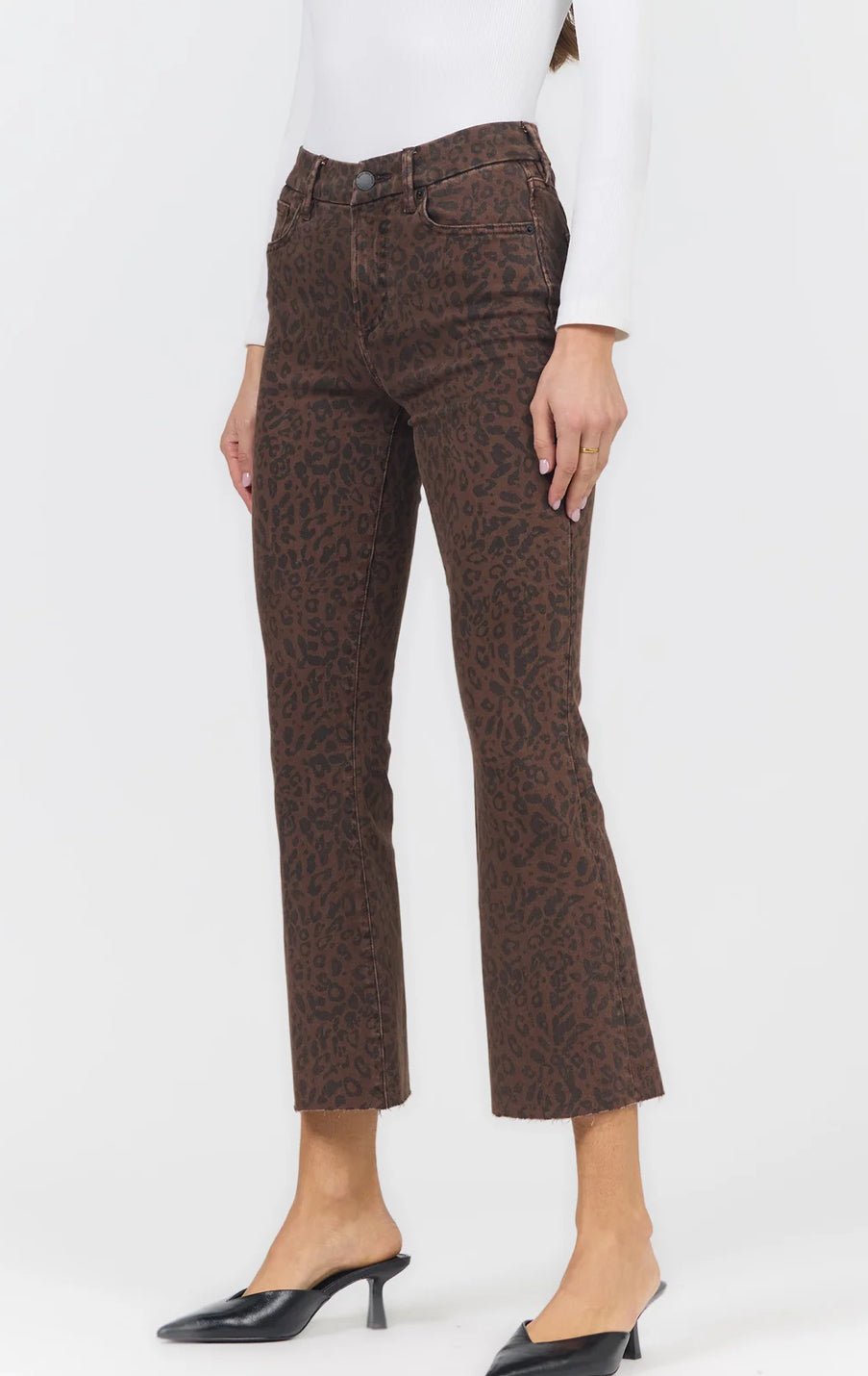 Dear John Jeanne Brown Leopard Denim - Fleur-De-Lis Boutique