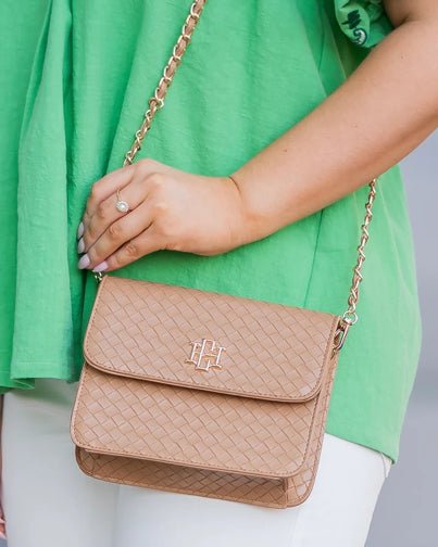 Caroline Hill Evelyn Crossbody Woven Tan - Fleur-De-Lis Boutique