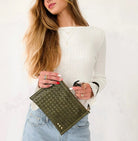 Veda Woven Crossbody and Clutch Olive - Fleur-De-Lis Boutique