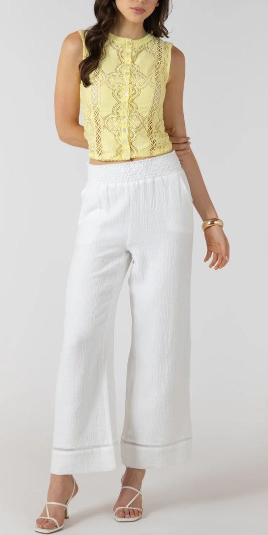 Dex Lace Trim Wide Leg Pant - Fleur - De - Lis Boutique