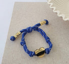 Knotty Cord Heart Bracelet Blue - Fleur-De-Lis Boutique