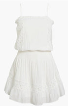 Elan Smocked Mini Dress White - Fleur - De - Lis Boutique