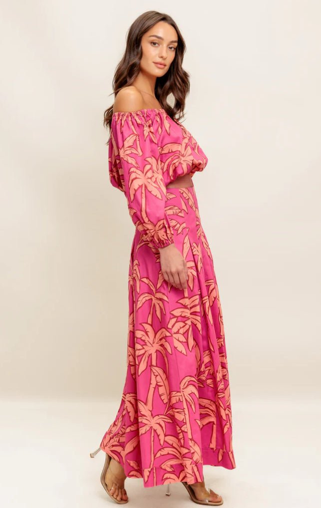 Paradise Match Woven Top And Skirt Set - Fleur - De - Lis Boutique