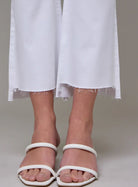 Hidden White Clean Step Hem Cropped Flare - Fleur - De - Lis Boutique
