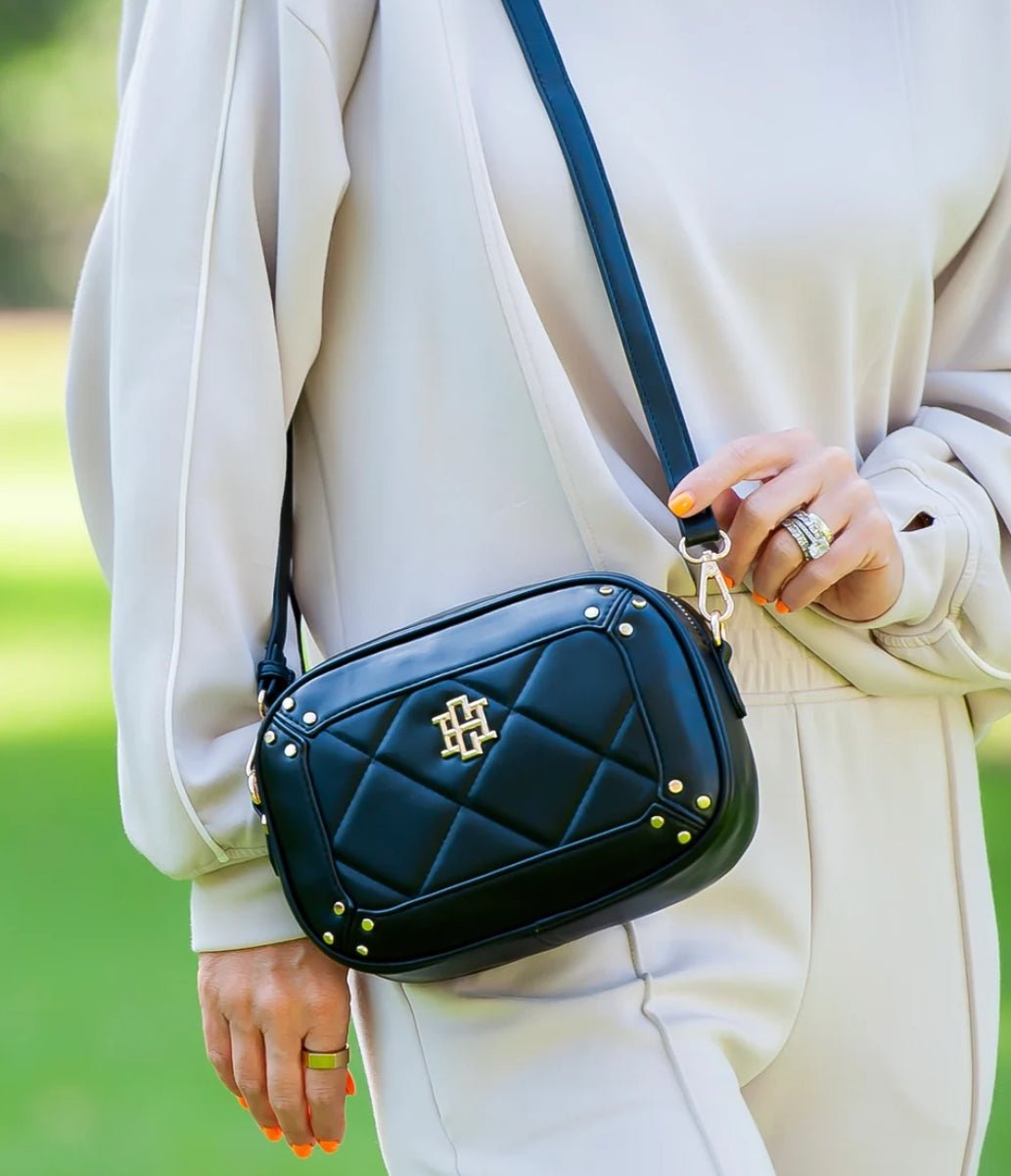 Caroline Hill Sloane Studded Crossbody Black - Fleur-De-Lis Boutique