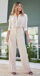 Bishop & Young Harland Tencel Dress Pant Beige - Fleur - De - Lis Boutique