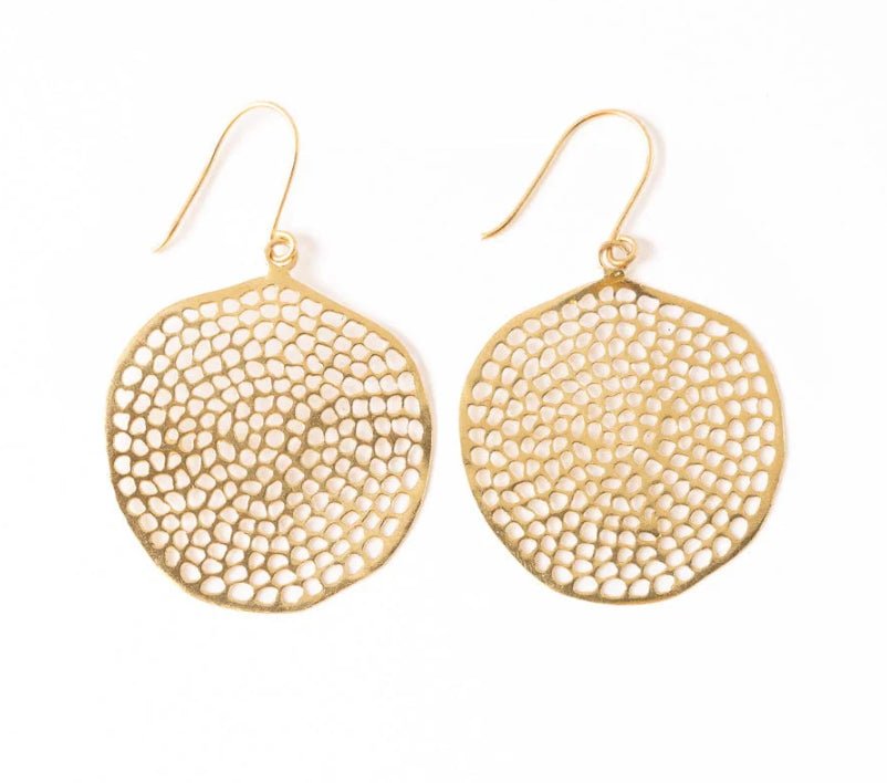 Ink + Alloy Gretchen Large Circle Brass Earrings - Fleur - De - Lis Boutique