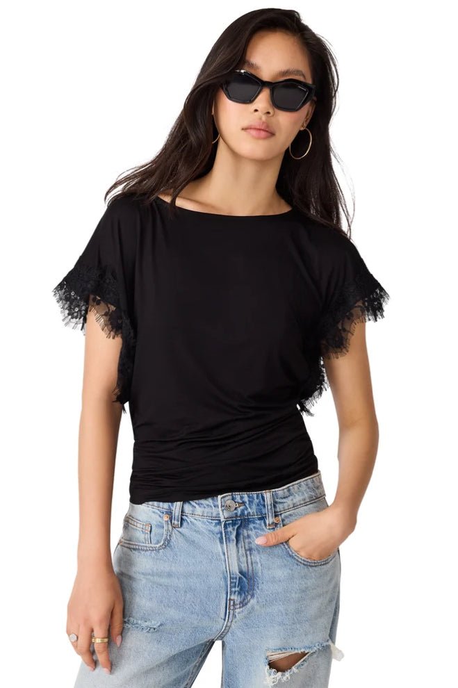 Steve Madden Paloma Knit Top Black - Fleur-De-Lis Boutique
