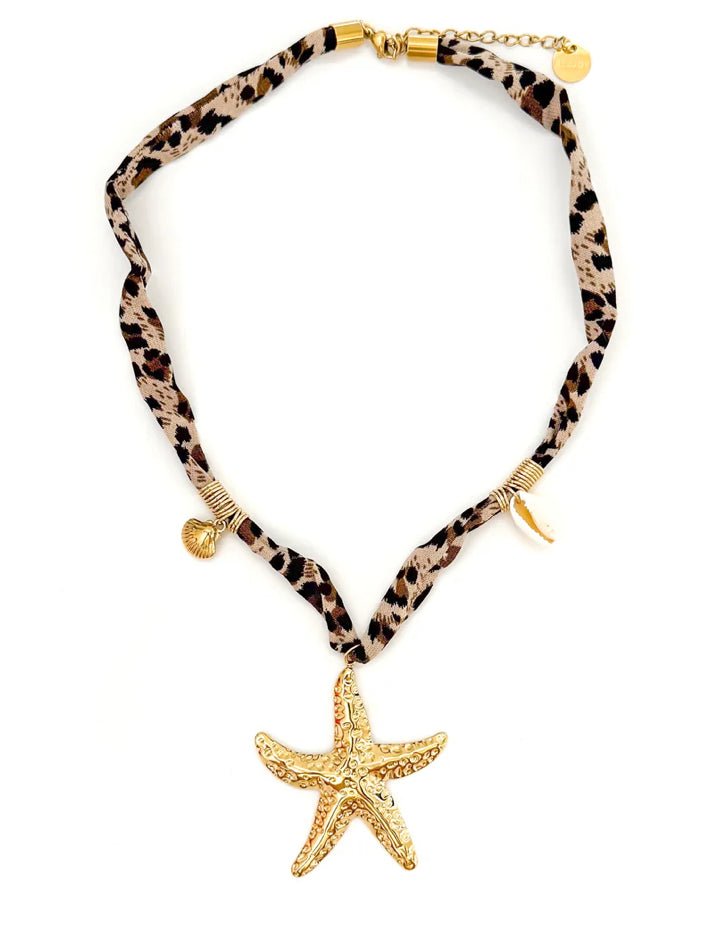 BELJOY Mallory Leopard Scarf Necklace - Fleur-De-Lis Boutique