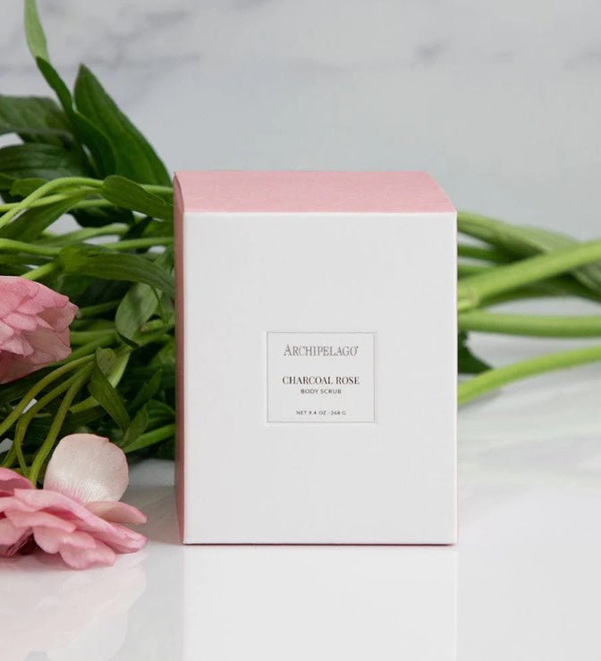 Archipelago Charcoal Rose Body Scrub 9.4oz - Fleur - De - Lis Boutique