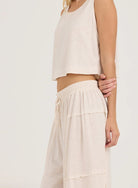 Textured Slub Knit Pant Cream - Fleur - De - Lis Boutique