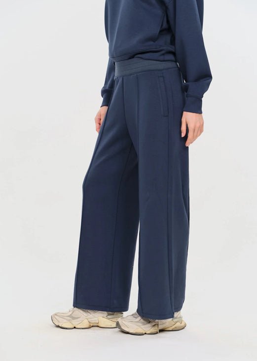 Six Fifty Scuba Wide Leg Navy - Fleur-De-Lis Boutique
