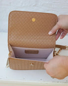 Caroline Hill Evelyn Crossbody Woven Tan - Fleur-De-Lis Boutique
