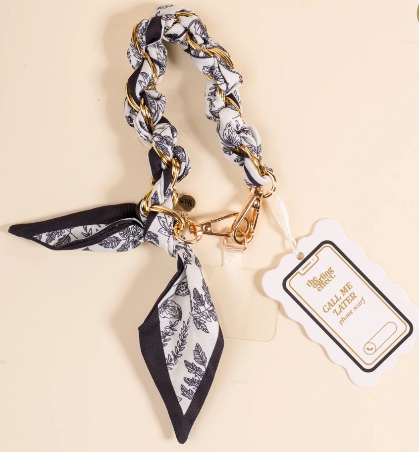 Call Me Later Phone Scarf Monochrome Muse - Fleur-De-Lis Boutique